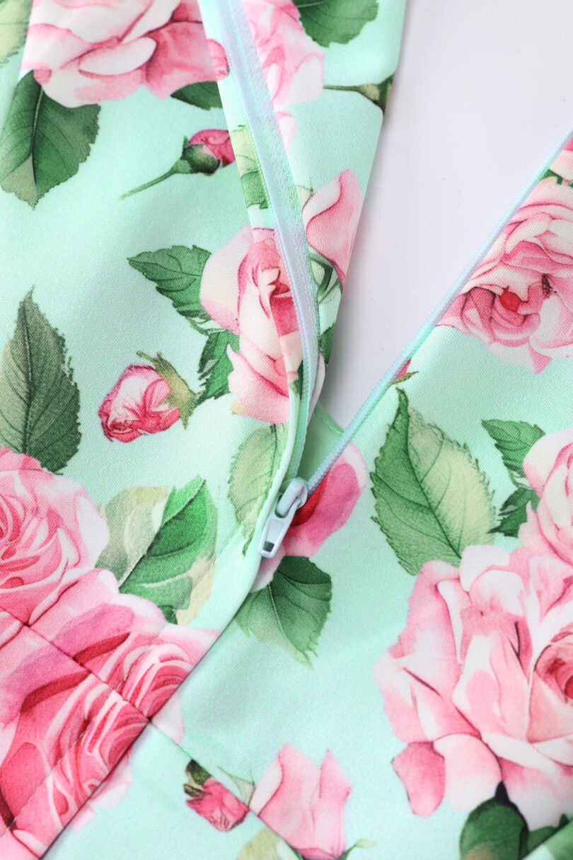 Scarlette Pink Rose Midi Dress In Baby Blue  Shop now at Kitty Darling