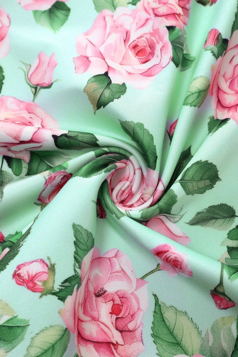 Scarlette Pink Rose Midi Dress In Baby Blue  Shop now at Kitty Darling