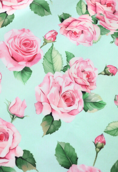 Scarlette Pink Rose Midi Dress In Baby Blue – Dresses | Kitty Darling