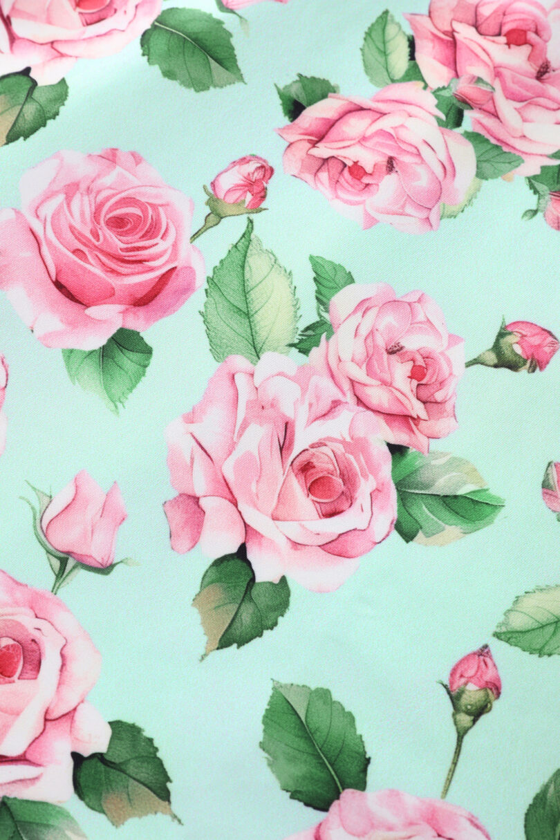 Scarlette Pink Rose Midi Dress In Baby Blue  Shop now at Kitty Darling