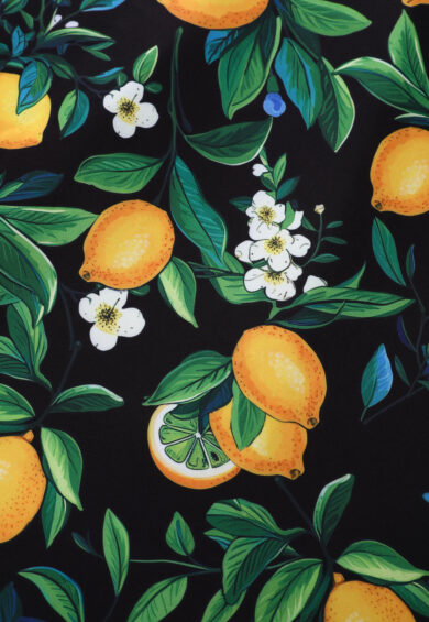 Scarlette Lemon Midi Dress In Dark Blue – Dresses | Kitty Darling