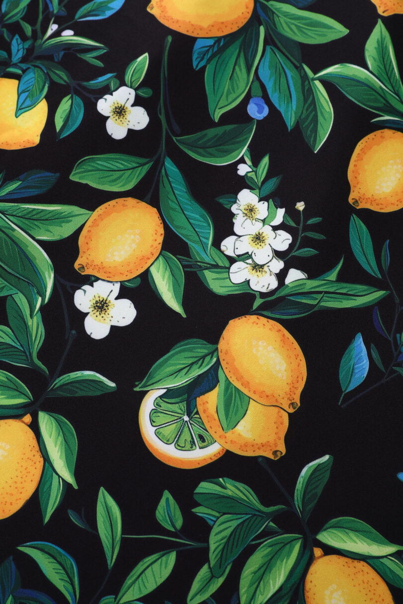Scarlette Lemon Midi Dress In Dark Blue  Shop now at Kitty Darling