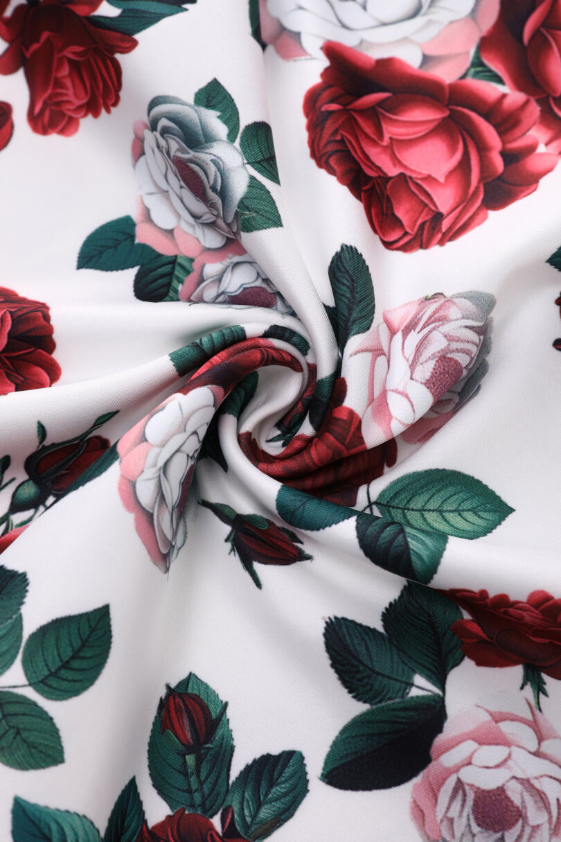 Scarlette Red Peony Midi Dress In White  Shop now at Kitty Darling