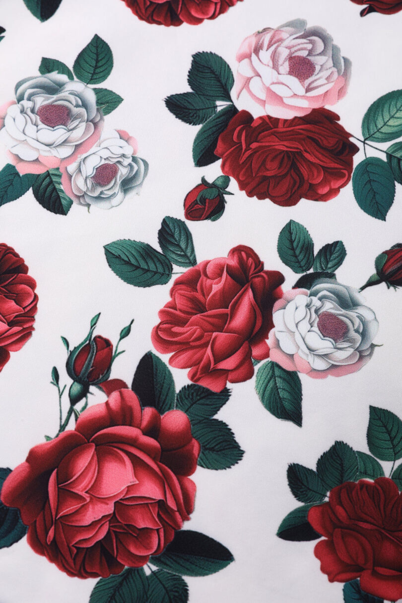 Scarlette Red Peony Midi Dress In White  Shop now at Kitty Darling