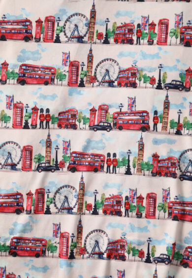 Matilda White Vintage-Inspired London Landmark Print Knit Wrap Dress – Tops | Kitty Darling