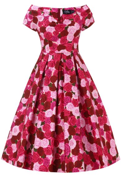 Lily Pink Rose Garden Off Shoulder Dress – Dresses | Kitty Darling