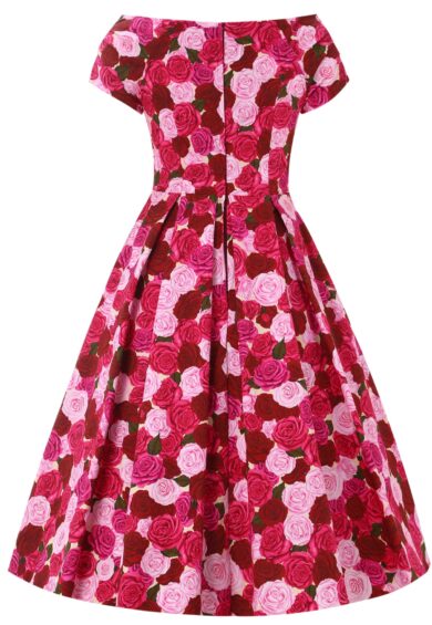 Lily Pink Rose Garden Off Shoulder Dress – Dresses | Kitty Darling
