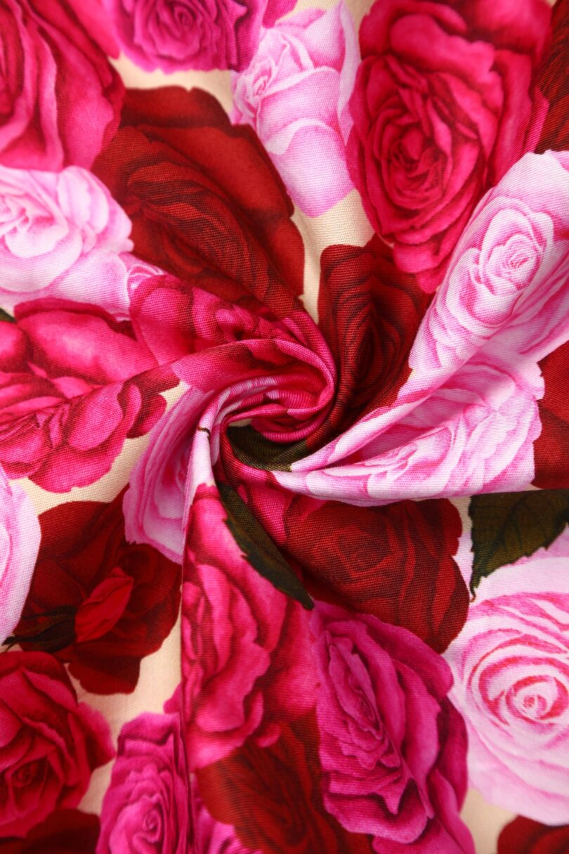 Lily Pink Rose Garden Off Shoulder Dress  Shop now at Kitty Darling