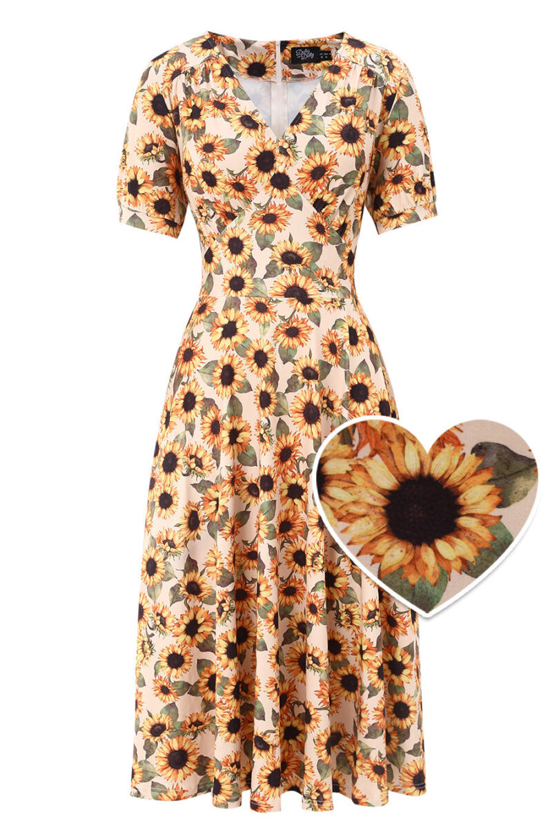 Julia Sunflower Midi Dress  Shop now at Kitty Darling
