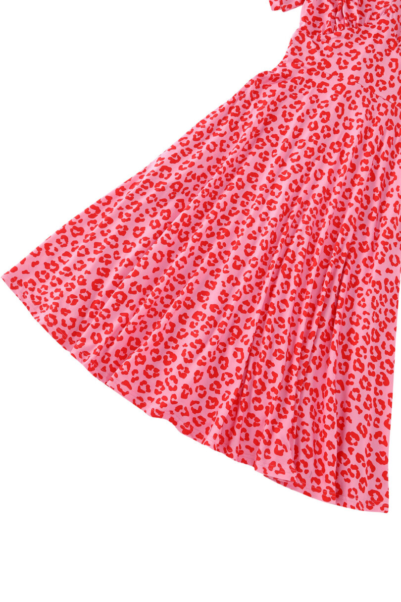 Julia Pink Cheetah Print Midi Dress  Shop now at Kitty Darling