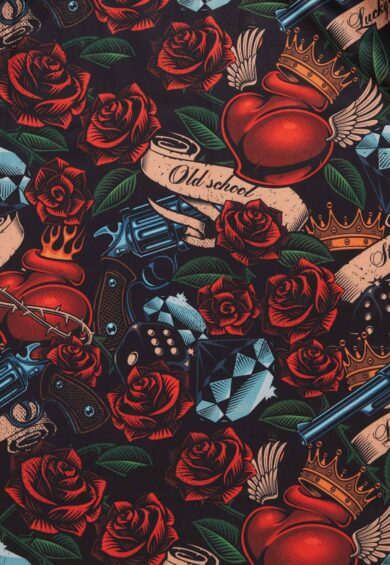 Amanda Scoop Neck Swing Dress in Heart and Roses Print – Dresses | Kitty Darling