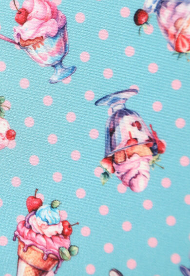 Amanda Light Blue Sundae Print Scoop Neck Swing Dress – Dresses | Kitty Darling