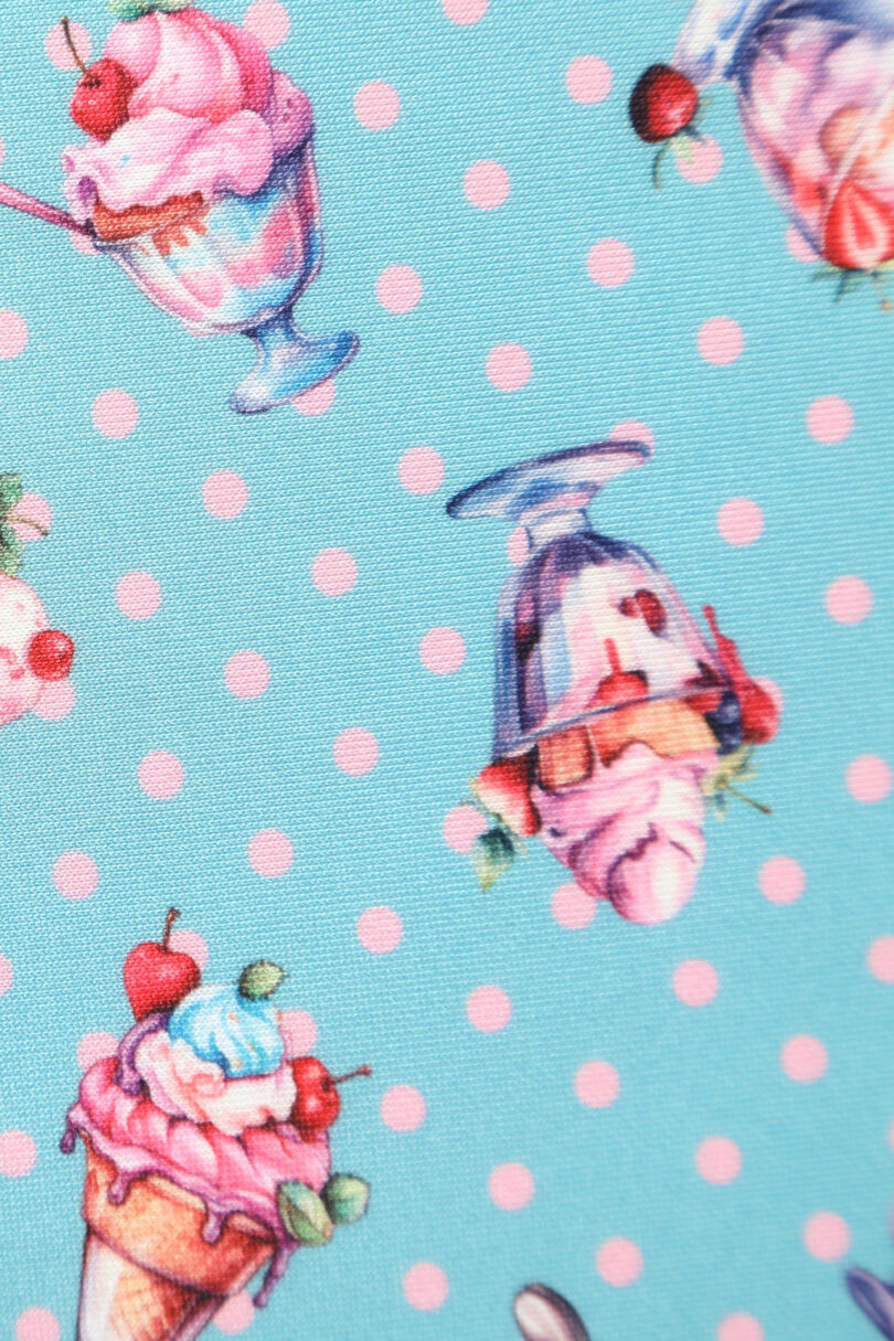 Amanda Light Blue Sundae Print Scoop Neck Swing Dress  Shop now at Kitty Darling