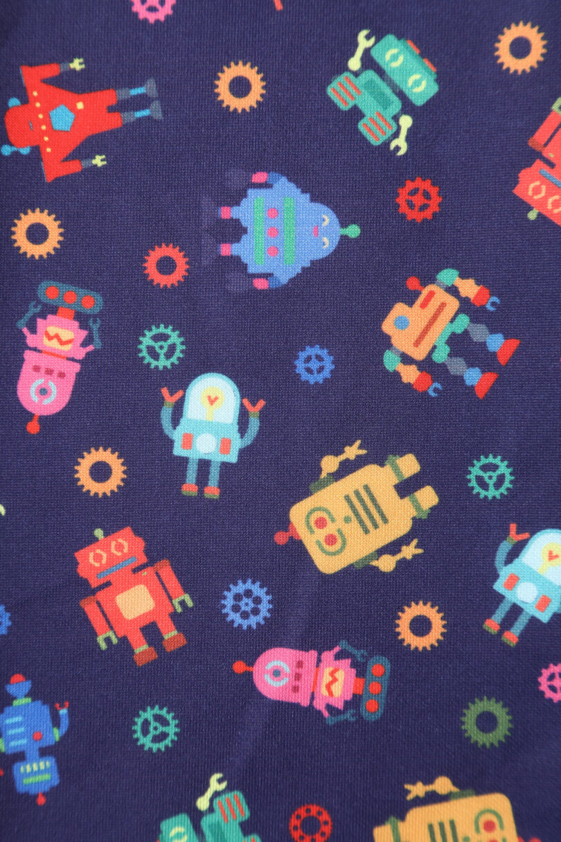 Amanda Purple Quirky Robot Print Flared Dress  Shop now at Kitty Darling