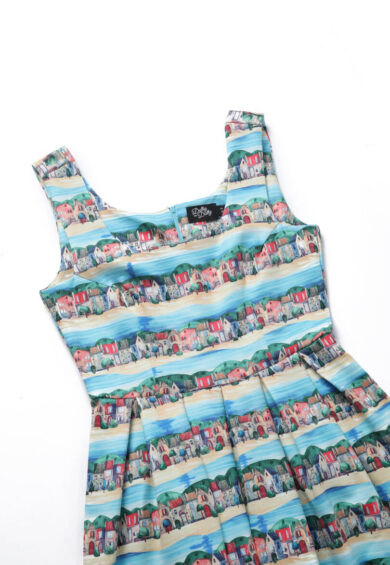 Scarlette Blue Stretchy Seaside Print Dress – Dresses | Kitty Darling