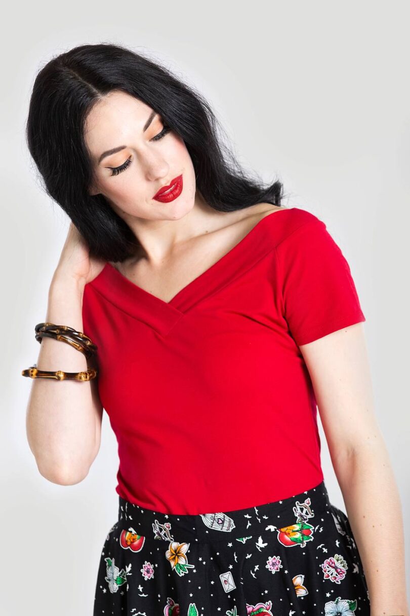 Alex Top Red  Shop now at Kitty Darling