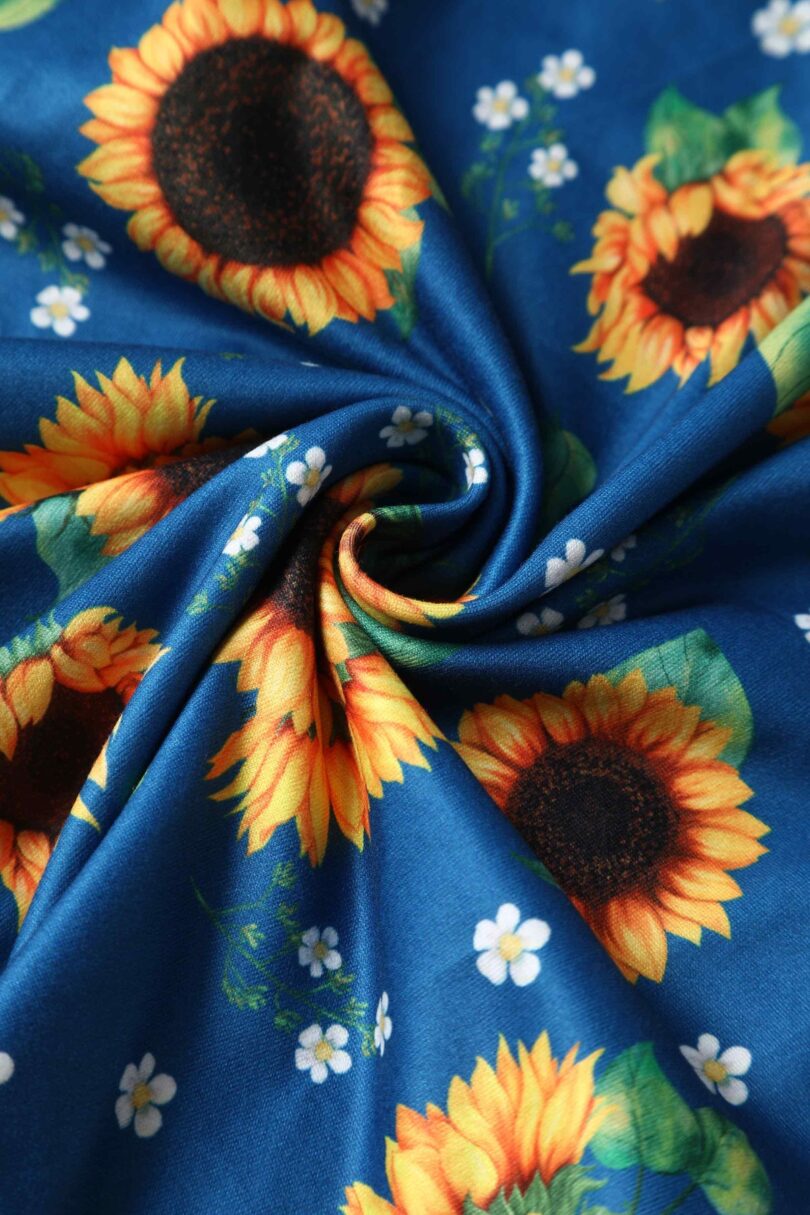 Billie Blue Sunflower Flared Dress  Shop now at Kitty Darling