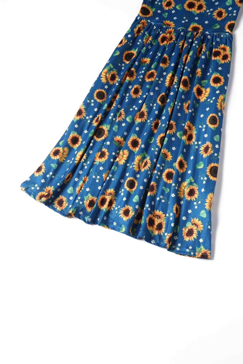 Billie Blue Sunflower Flared Dress  Shop now at Kitty Darling