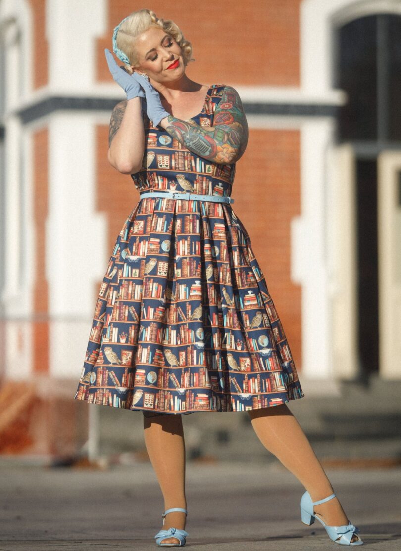 Amanda Library Book & Owl Swing Dress  Shop now at Kitty Darling