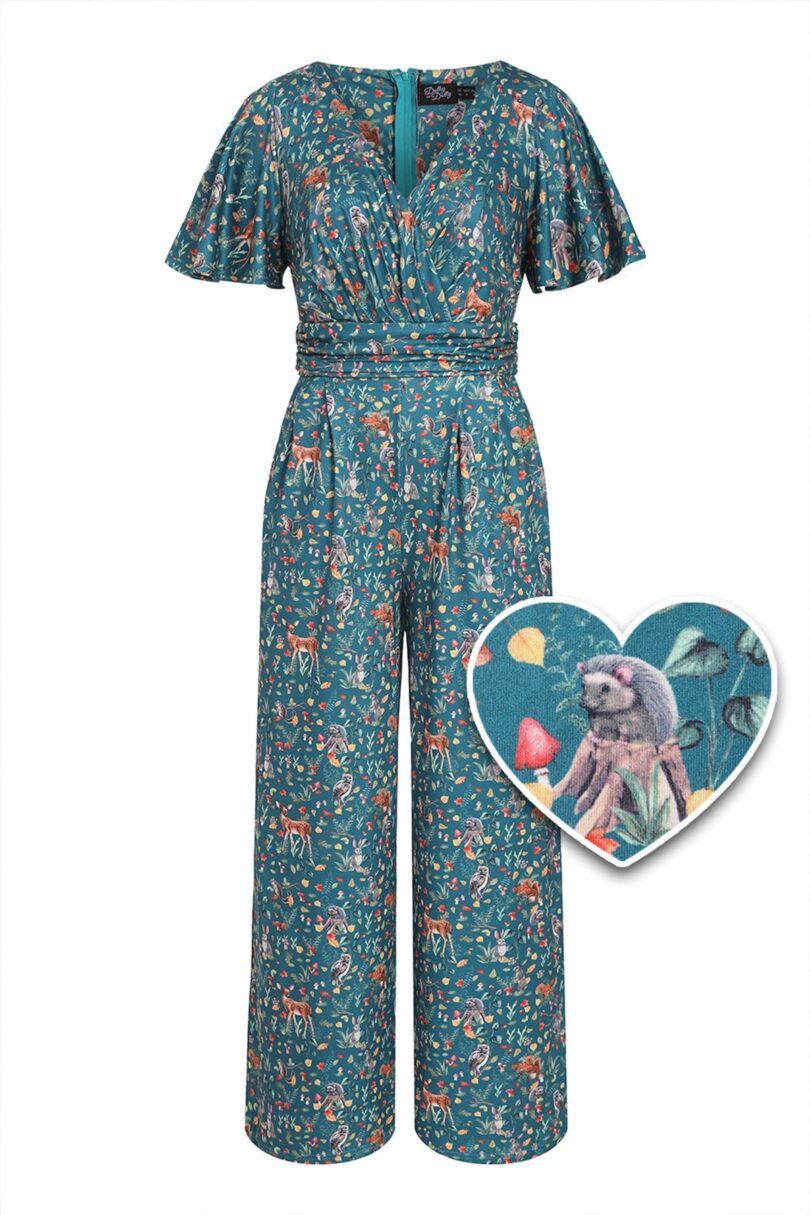 Charlotte Green Woodland Jumpsuit  Shop now at Kitty Darling