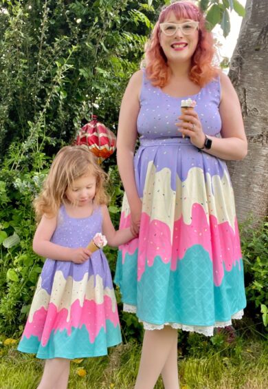 Amanda Multi-Colored and Ice Cream Swing Dress – Dresses | Kitty Darling