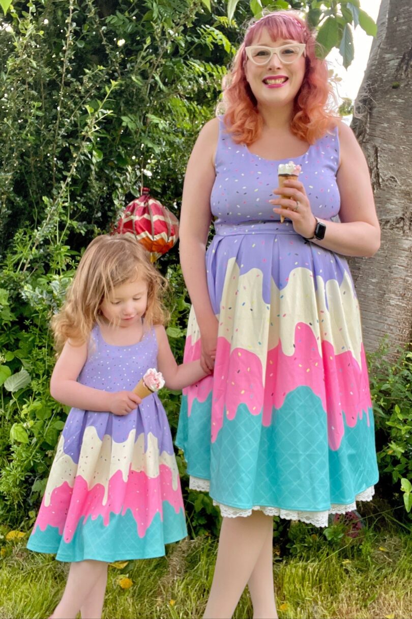 Amanda Multi-Colored and Ice Cream Swing Dress  Shop now at Kitty Darling