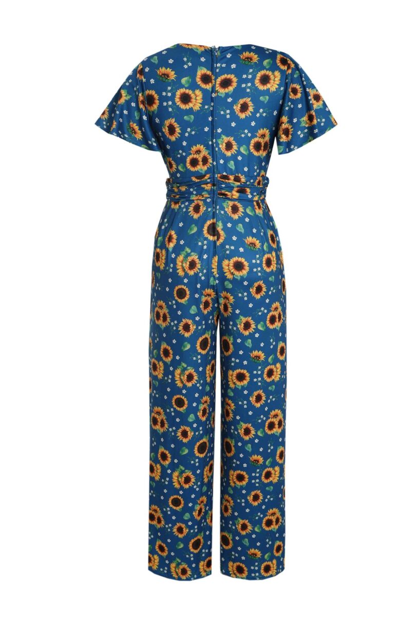 Esther Blue Sunflower Jumpsuit  Shop now at Kitty Darling