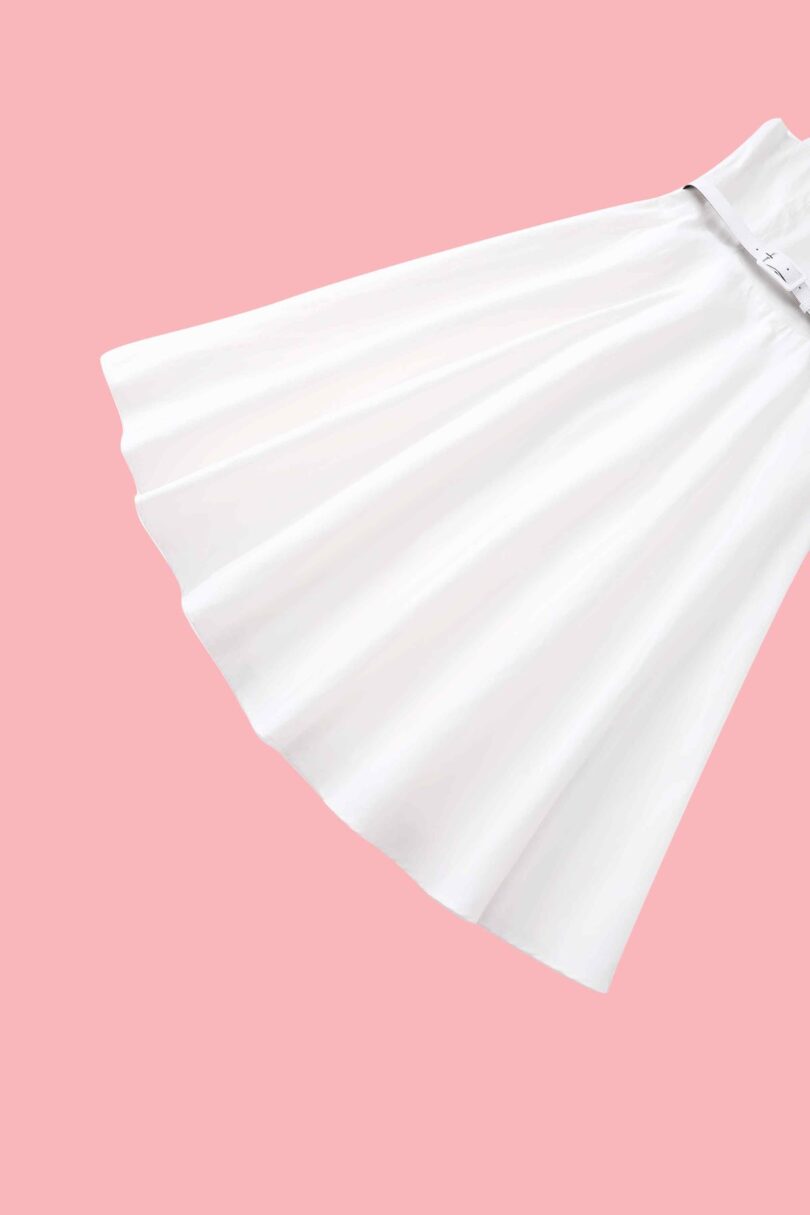 Susan Asymmetrical Elegant White Vintage Swing Dress  Shop now at Kitty Darling
