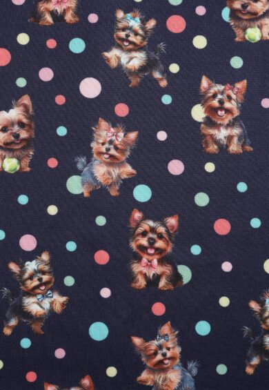 Amanda Purple Yorkie & Colourful Polka Dot Print Swing Dress – Dresses | Kitty Darling