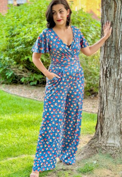 Esther Mushroom Navy Blue Jumpsuit – Jumpsuits & Playsuits | Kitty Darling