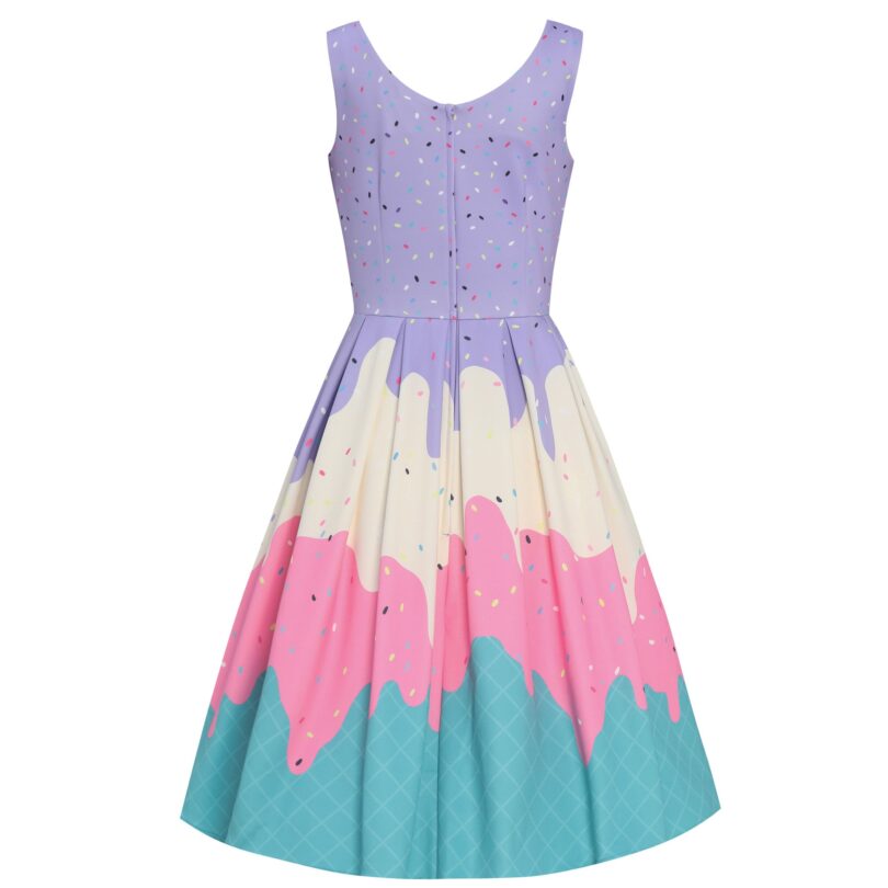 Amanda Multi-Colored and Ice Cream Swing Dress  Shop now at Kitty Darling