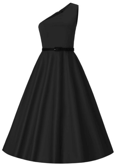 Susan Classic Black Asymmetrical Swing Dress – Dresses | Kitty Darling