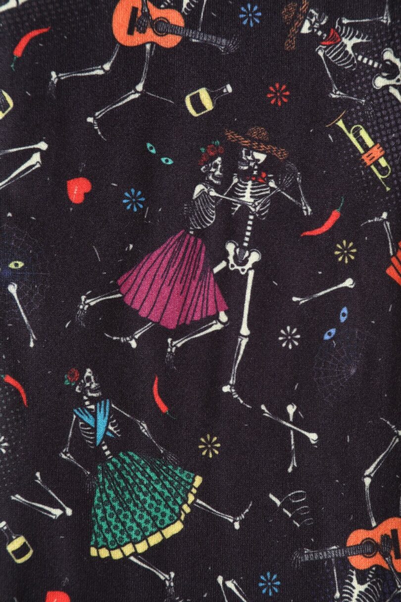50's Inspired Quirky Headband in Black Mexican Dancing Skeleton Print  Shop now at Kitty Darling