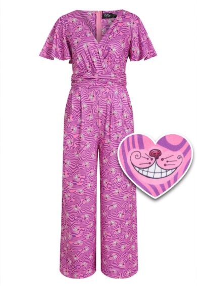 Charlotte Pink Cheshire Cat Smile Jumpsuit – Jumpsuits & Playsuits | Kitty Darling