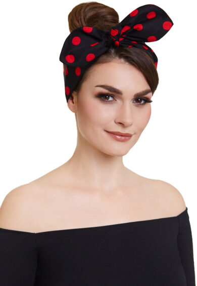Rockabilly Headband in Black & Red Dots – Headbands | Kitty Darling