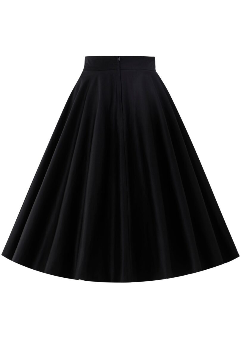 Maisie Black Full Circle Midi Skirt  Shop now at Kitty Darling