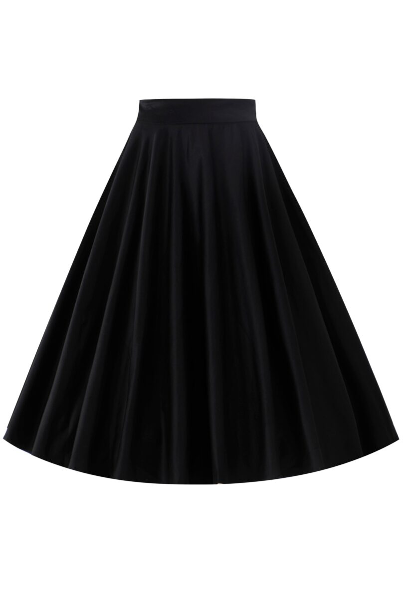 Maisie Black Full Circle Midi Skirt  Shop now at Kitty Darling