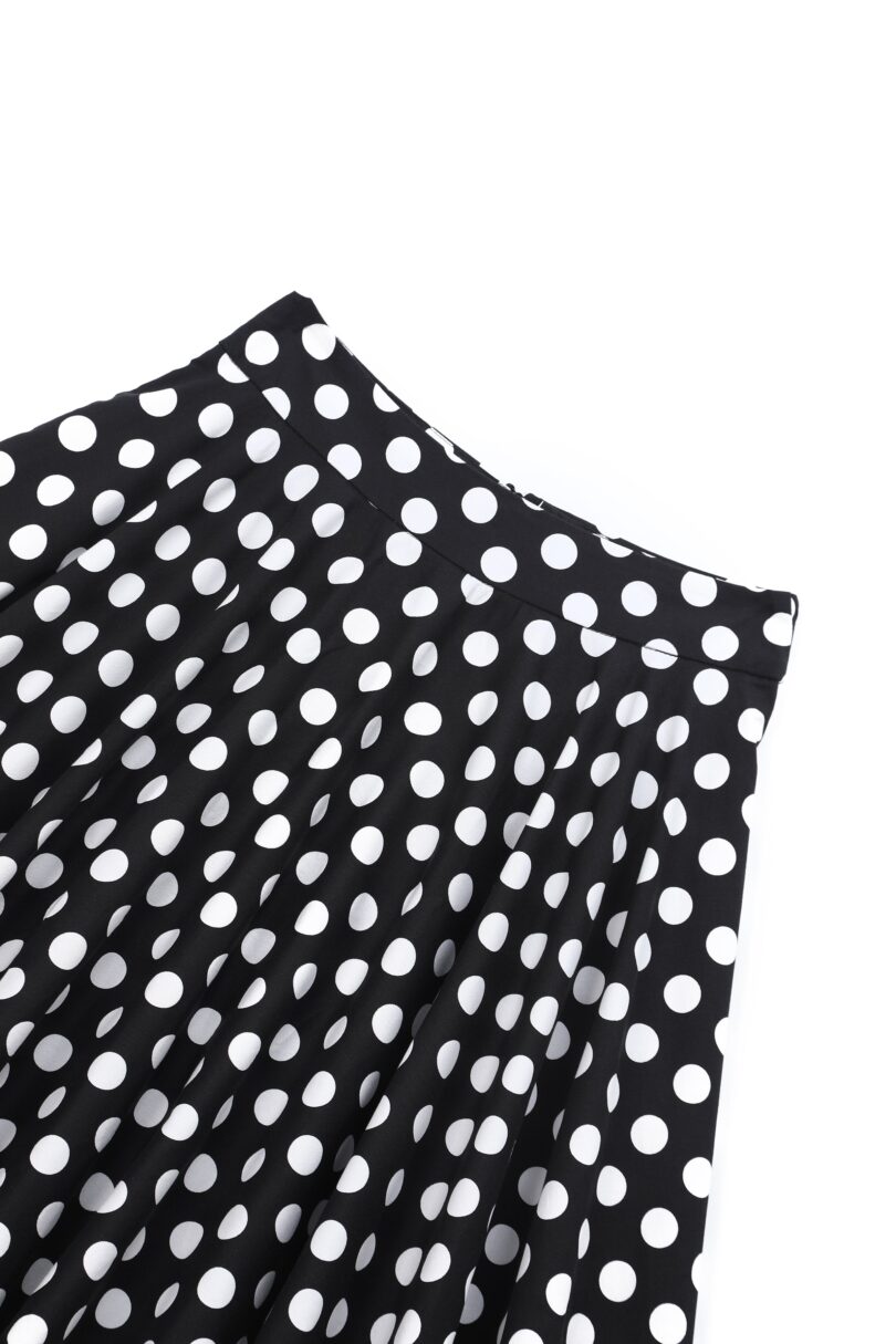 Maisie Black Polka Dot Full Circle Midi Skirt  Shop now at Kitty Darling