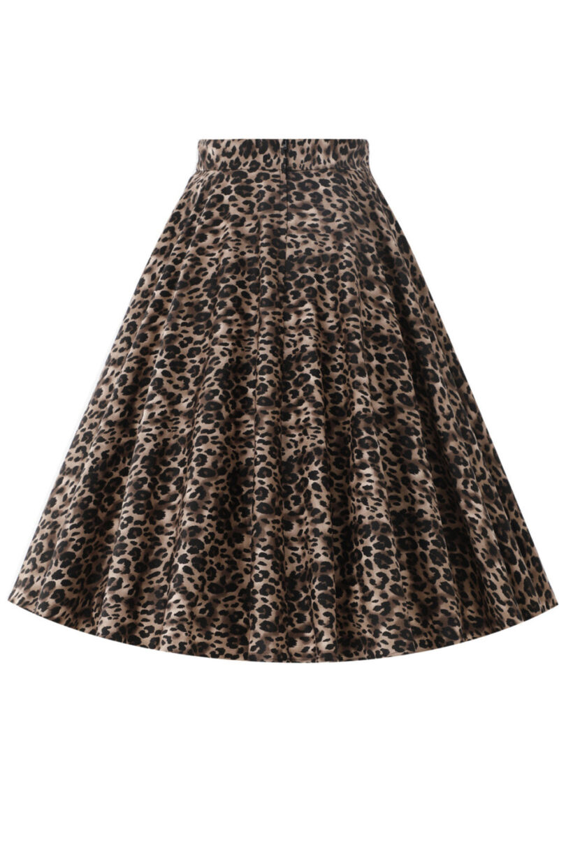 Maisie Leopard Print Full Circle Midi Skirt  Shop now at Kitty Darling