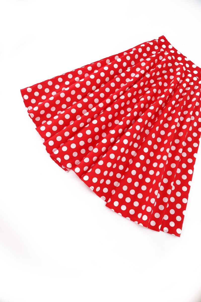 Maisie Red Polka Dot Full Circle Midi Skirt  Shop now at Kitty Darling