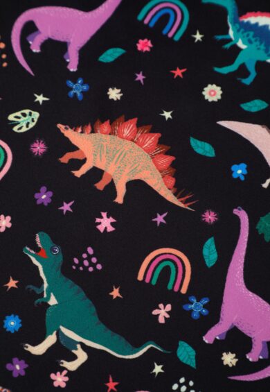 Aisley Dinosaur Pleated Midi Skirt In Black – Skirt | Kitty Darling