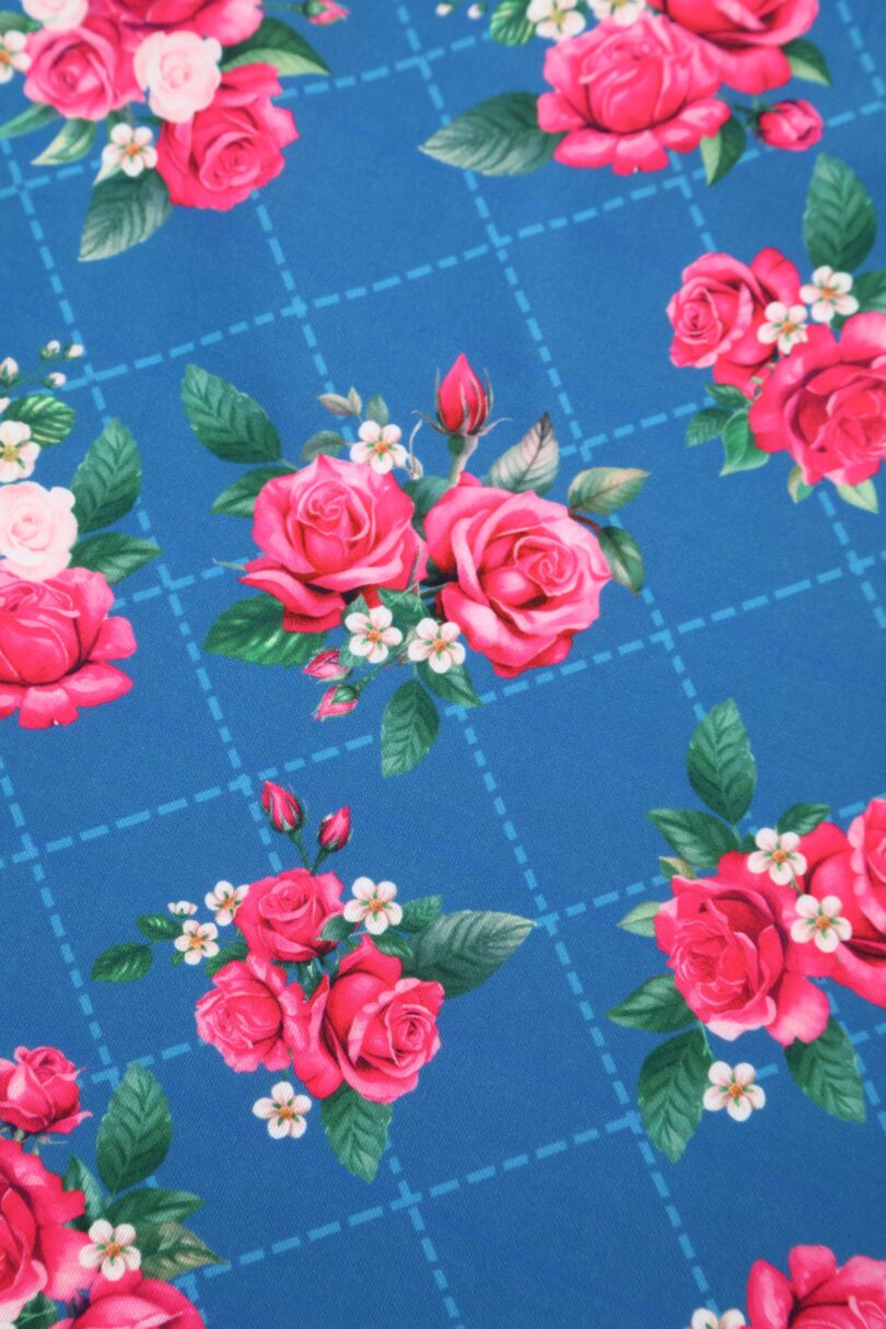 Aisley Blue Rose Pleated Midi Skirt  Shop now at Kitty Darling