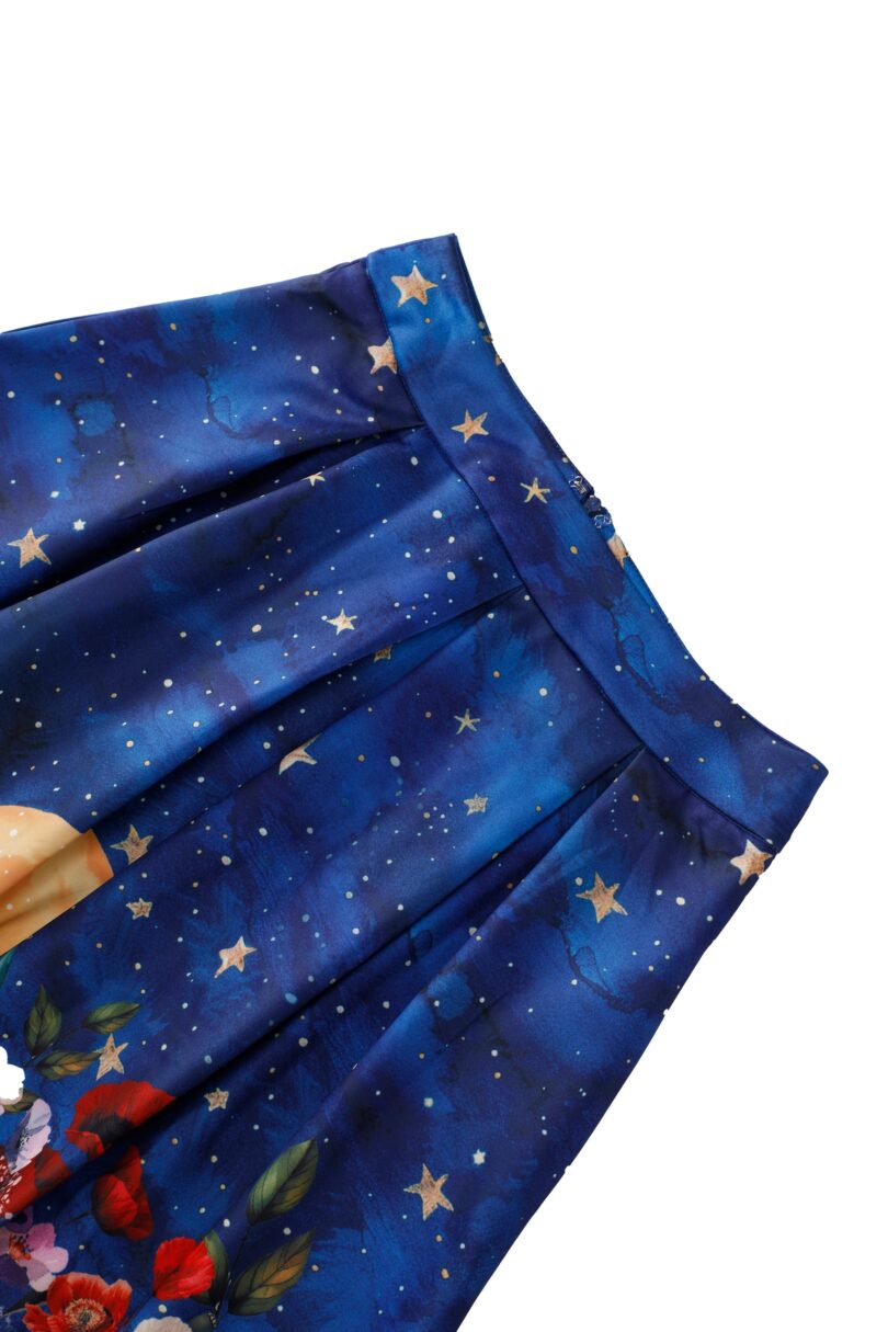 Aisley Black Cat Midnight Garden Pleated Midi Skirt  Shop now at Kitty Darling