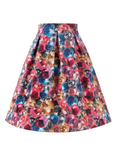 Aisley Disco Ball Pleated Midi Skirt – Skirt | Kitty Darling