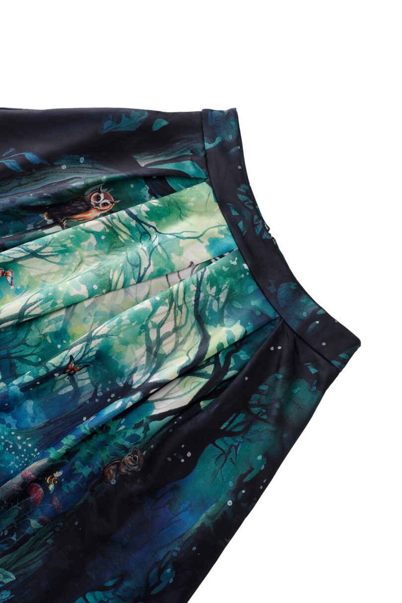 Aisley Woodland Creature Pleated Midi Skirt  Shop now at Kitty Darling