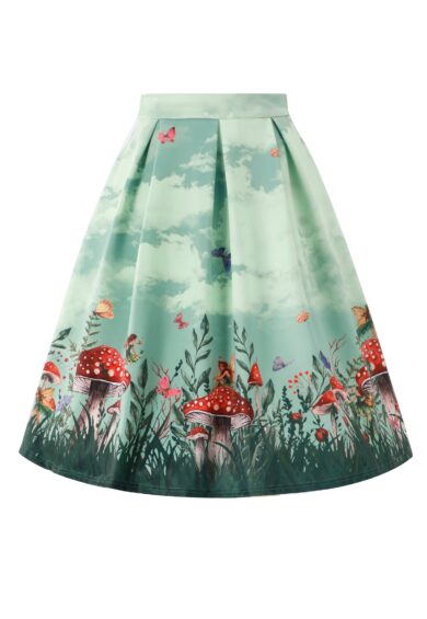 Aisley Fairy Land Pleated Midi Skirt – Skirt | Kitty Darling