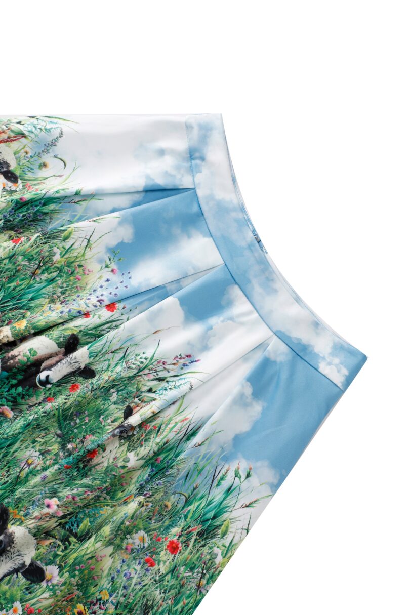 Aisley Sheep Field Pleated Midi Skirt  Shop now at Kitty Darling