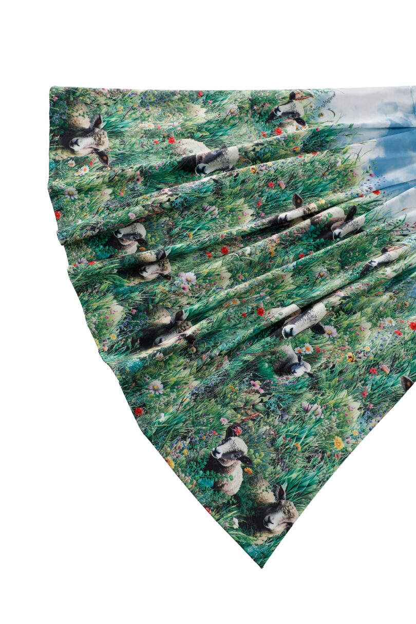 Aisley Sheep Field Pleated Midi Skirt  Shop now at Kitty Darling