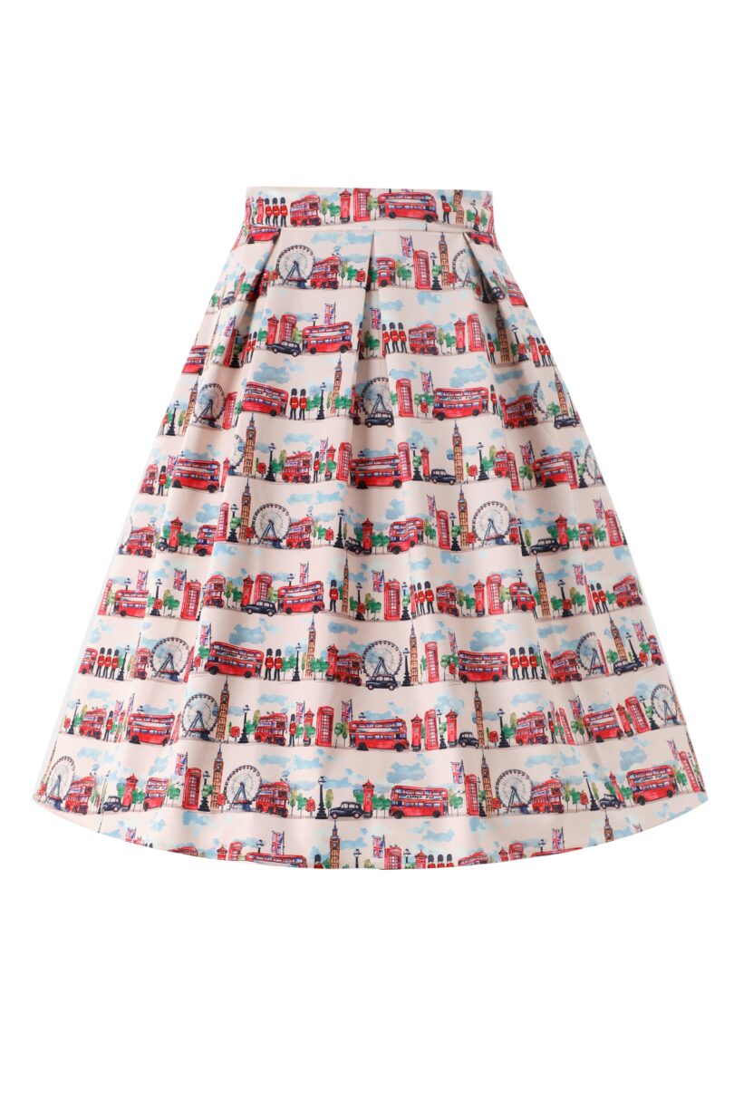 Aisley London Pleated Midi Skirt In White  Shop now at Kitty Darling
