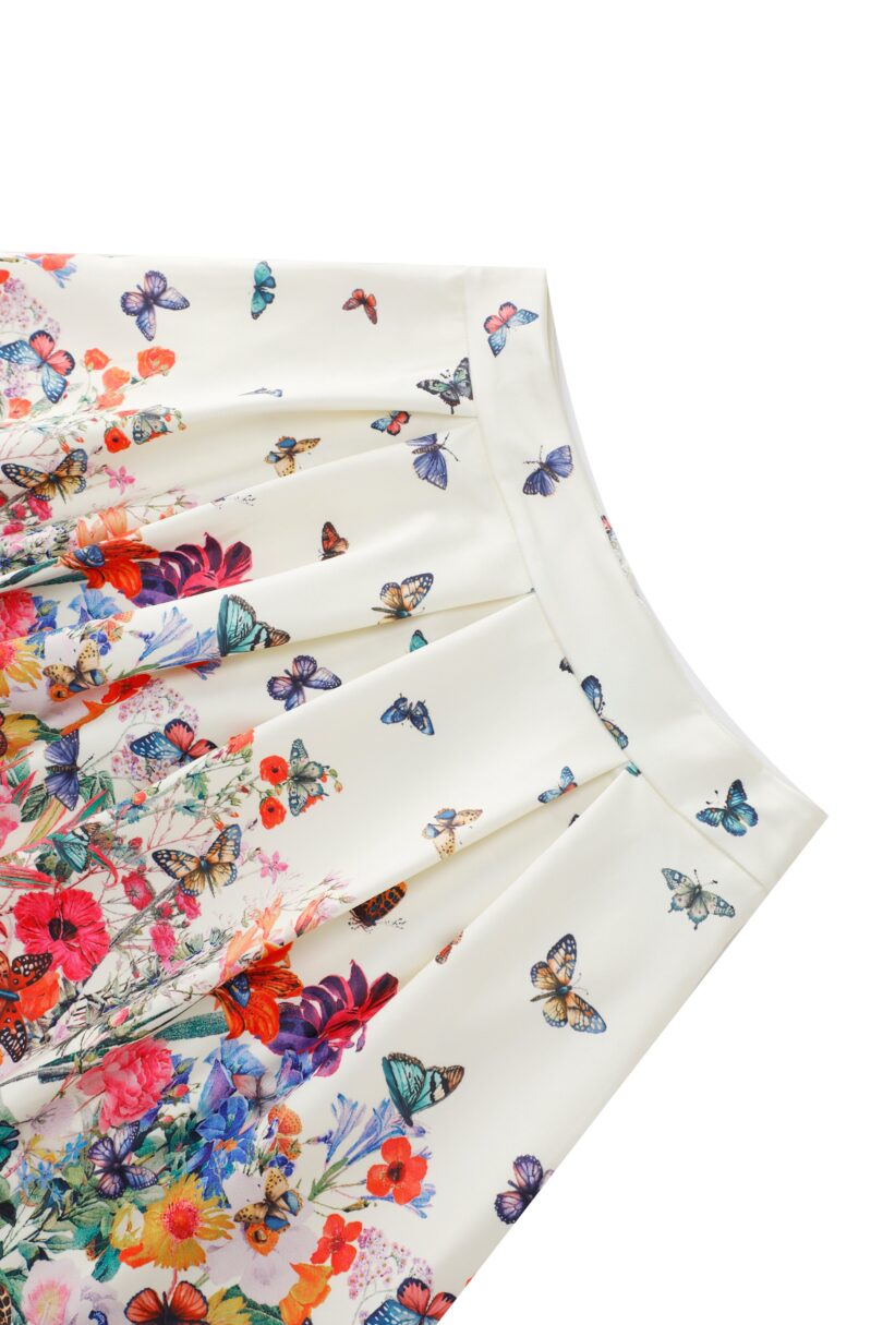 Aisley Butterfly Garden Pleated Midi Skirt  Shop now at Kitty Darling